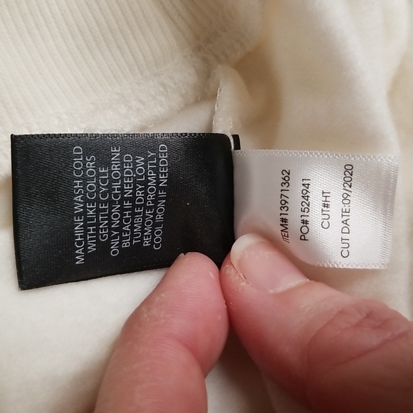 White Fleece Rhinestone Raglan Sweatshirt - Picture 7 of 7